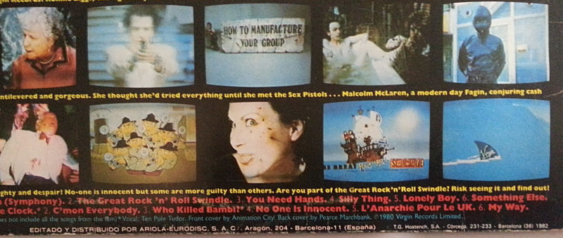 Sex Pistols - The Great Rock 'N' Roll Swindle Single LP Virgin Records Spain 1st Pressing